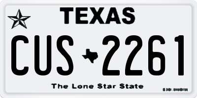 TX license plate CUS2261