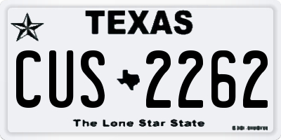 TX license plate CUS2262