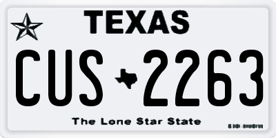 TX license plate CUS2263