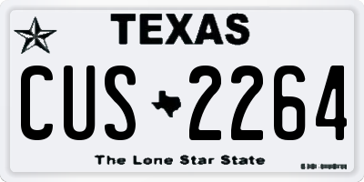 TX license plate CUS2264