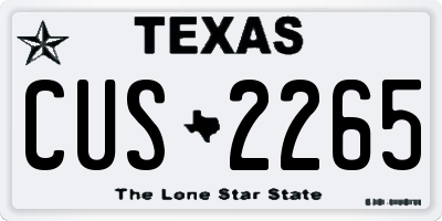 TX license plate CUS2265