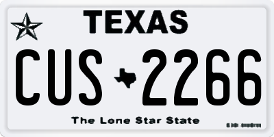 TX license plate CUS2266