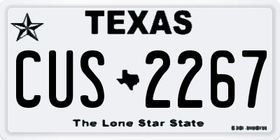 TX license plate CUS2267