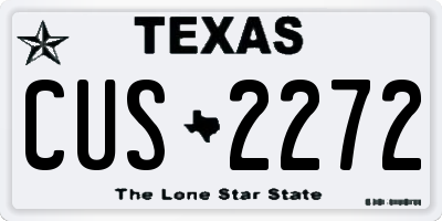 TX license plate CUS2272