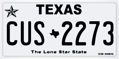 TX license plate CUS2273