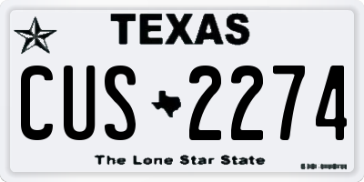 TX license plate CUS2274