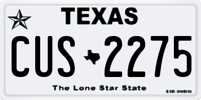 TX license plate CUS2275