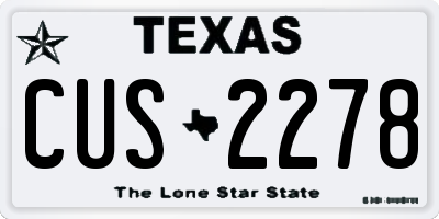 TX license plate CUS2278