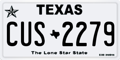 TX license plate CUS2279