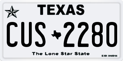TX license plate CUS2280