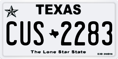 TX license plate CUS2283