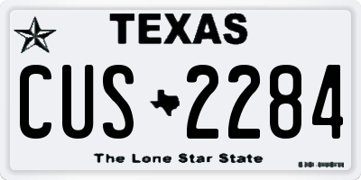 TX license plate CUS2284