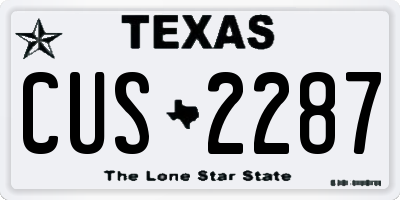 TX license plate CUS2287