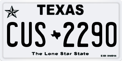 TX license plate CUS2290