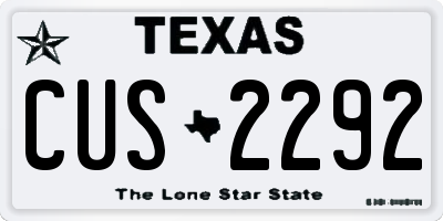 TX license plate CUS2292