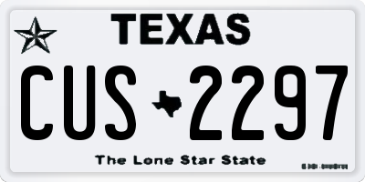 TX license plate CUS2297