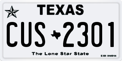 TX license plate CUS2301
