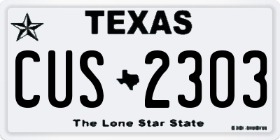 TX license plate CUS2303