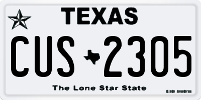 TX license plate CUS2305