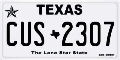 TX license plate CUS2307