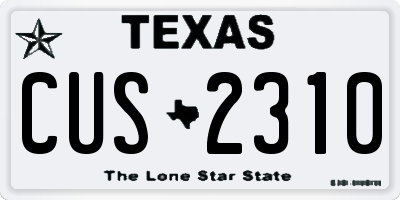TX license plate CUS2310