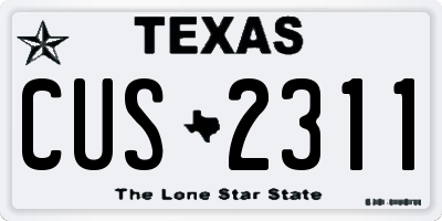 TX license plate CUS2311
