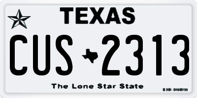 TX license plate CUS2313
