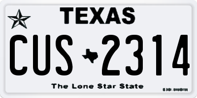 TX license plate CUS2314