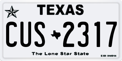 TX license plate CUS2317