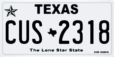 TX license plate CUS2318