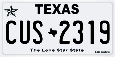 TX license plate CUS2319