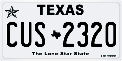 TX license plate CUS2320