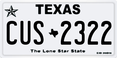 TX license plate CUS2322