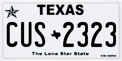 TX license plate CUS2323