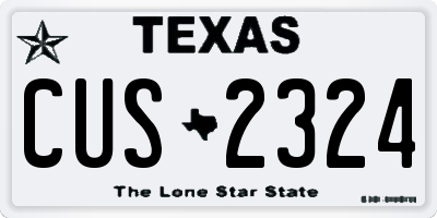 TX license plate CUS2324