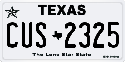 TX license plate CUS2325