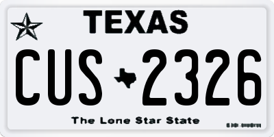 TX license plate CUS2326