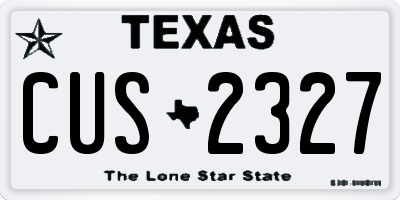 TX license plate CUS2327