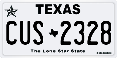 TX license plate CUS2328