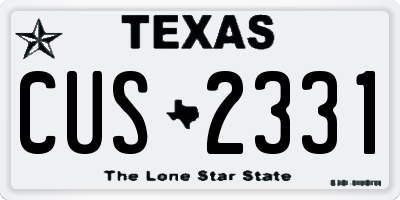 TX license plate CUS2331