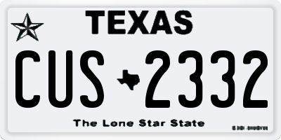 TX license plate CUS2332