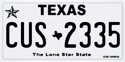 TX license plate CUS2335