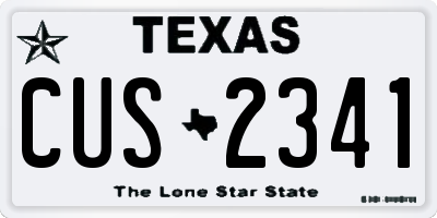 TX license plate CUS2341
