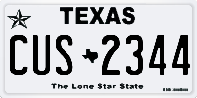 TX license plate CUS2344