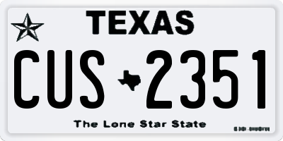 TX license plate CUS2351