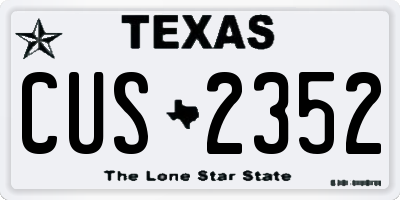 TX license plate CUS2352