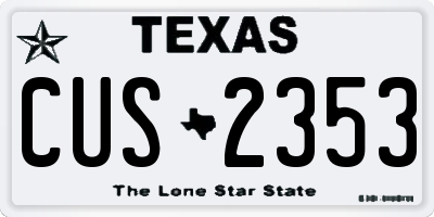 TX license plate CUS2353