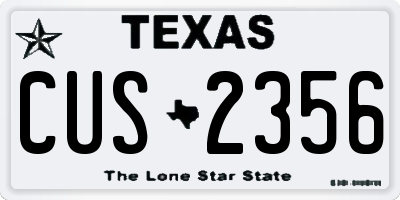 TX license plate CUS2356