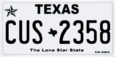 TX license plate CUS2358