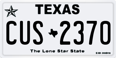 TX license plate CUS2370